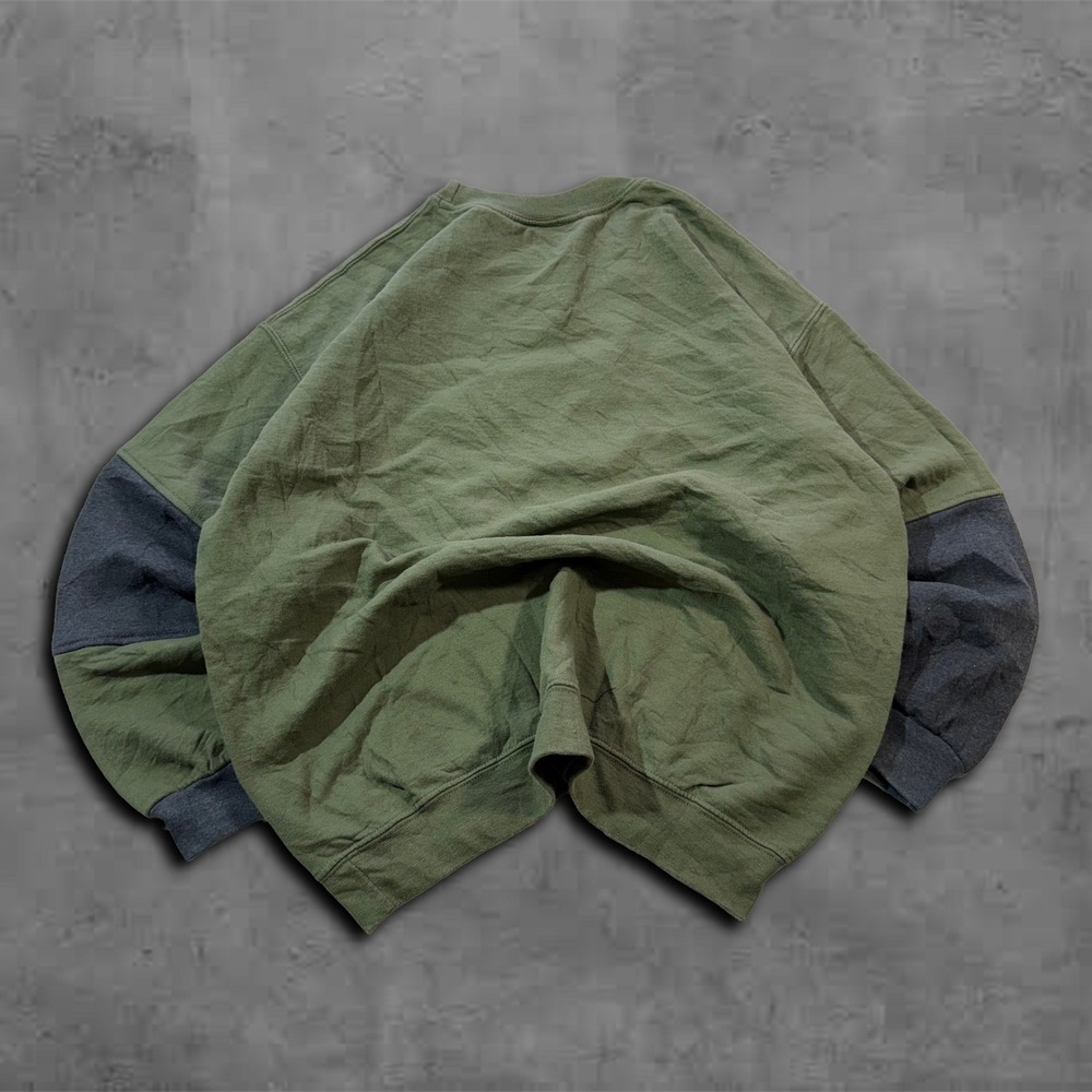 Y2K Oversized Drop Shoulder Stussy Crewneck Streetwear Rework Style Sweater - Picture 2 of 6
